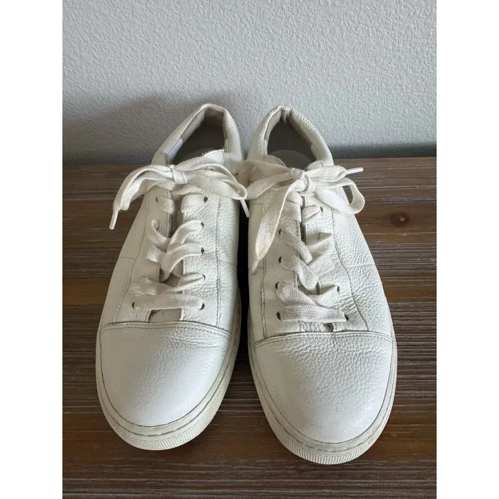 Vince White Leather Upper Sneaker Pebbled Leather Women’s Sz 7M